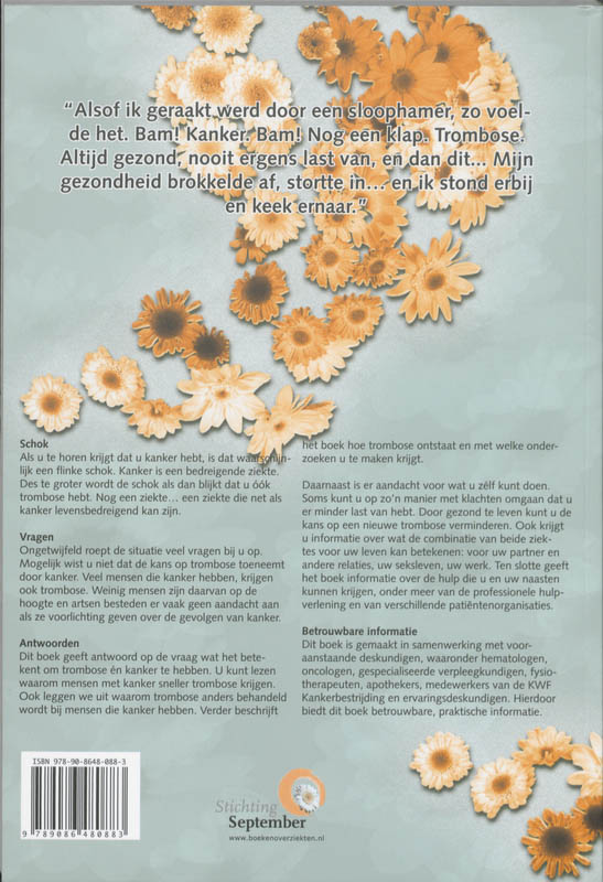 Achterkant van Zorgboek Trombose en kanker