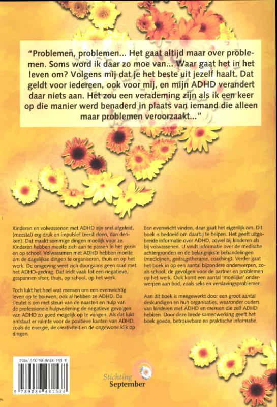 Achterkant van Zorgboek ADHD