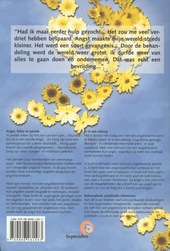 Achterkant van Zorgboek angst, fobie en paniek