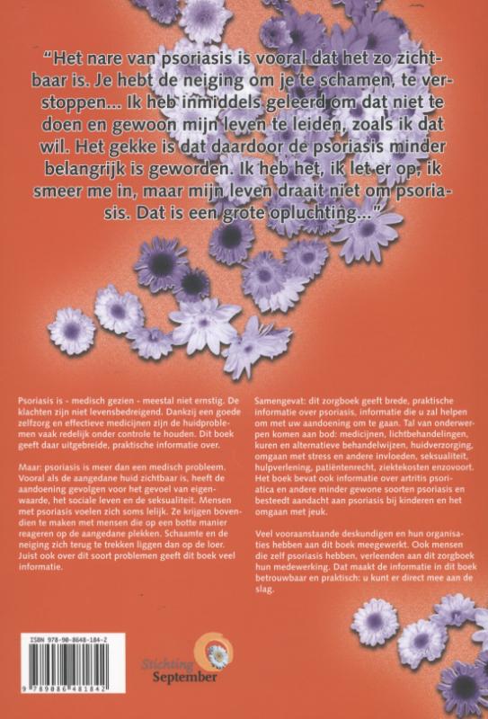 Achterkant van Zorgboek psoriasis
