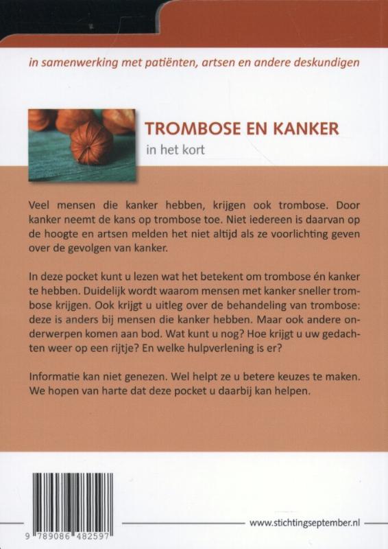 Achterkant van Trombose en kanker