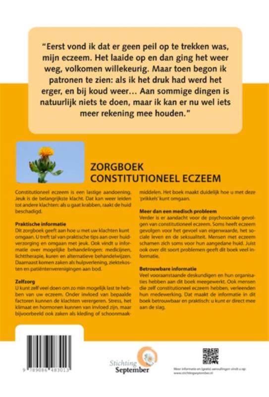 Achterkant van Zorgboek constitutioneel eczeem