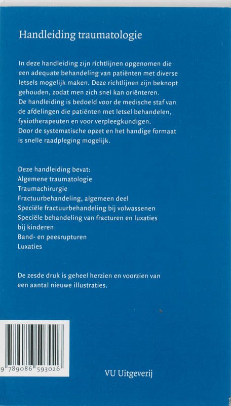 Achterkant van Handleiding traumatologie