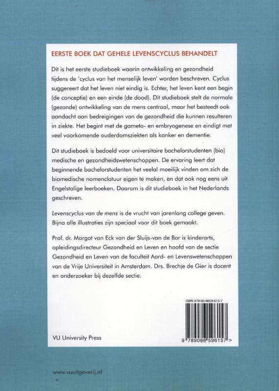 Achterkant van Levenscyclus van de mens