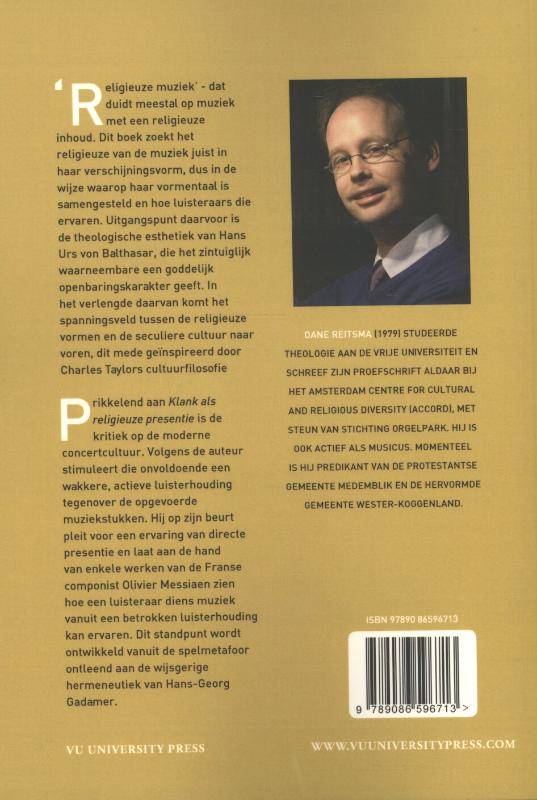 Achterkant van Klank als religieuze presentie