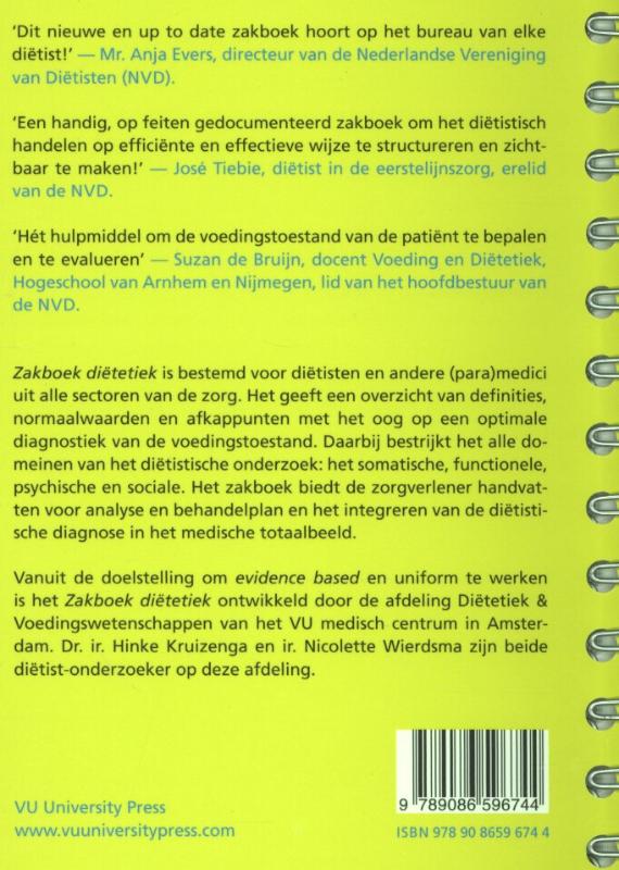 Achterkant van Zakboek dietetiek