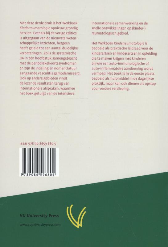 Achterkant van Sectie reumatologie-immunologie van de Nederlandse vereniging voor kindergeneeskunde