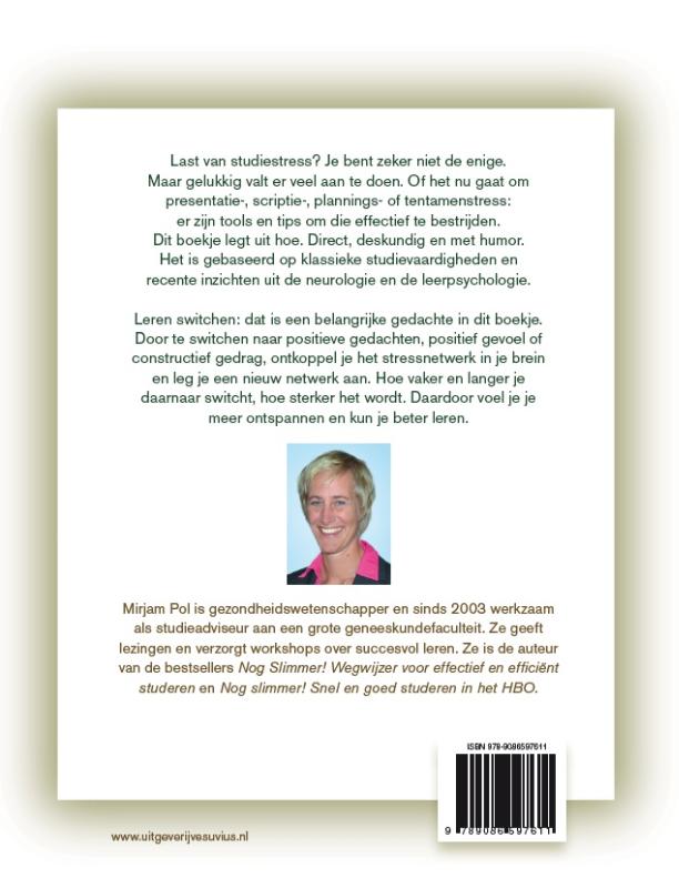 Achterkant van Studeren zonder stress