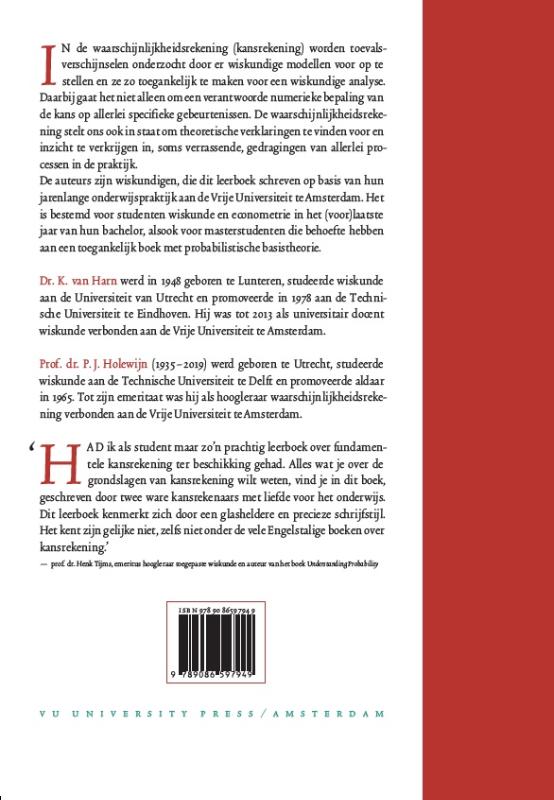 Achterkant van Waarschijnlijkheidsrekening