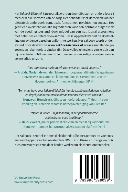 Achterkant van Zakboek Diëtetiek