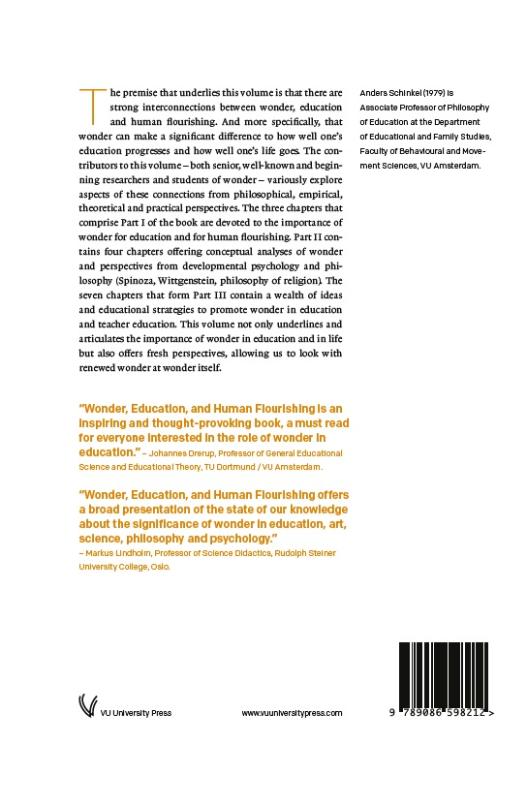 Achterkant van Wonder, Education, and Human Flourishing