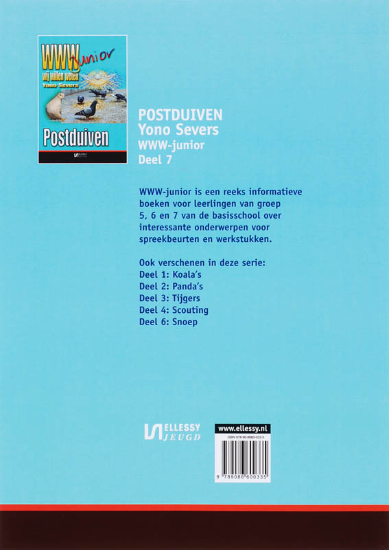 Achterkant van Postduiven
