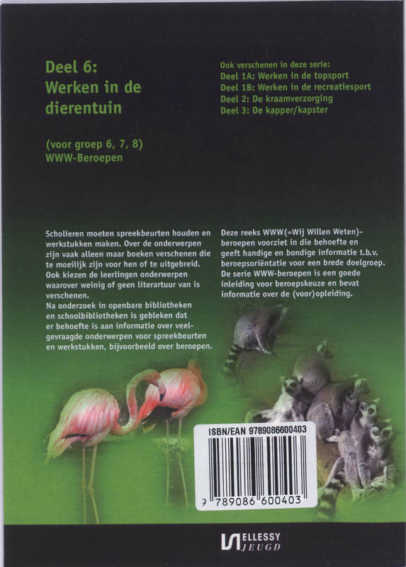 Achterkant van Werken in de dierentuin