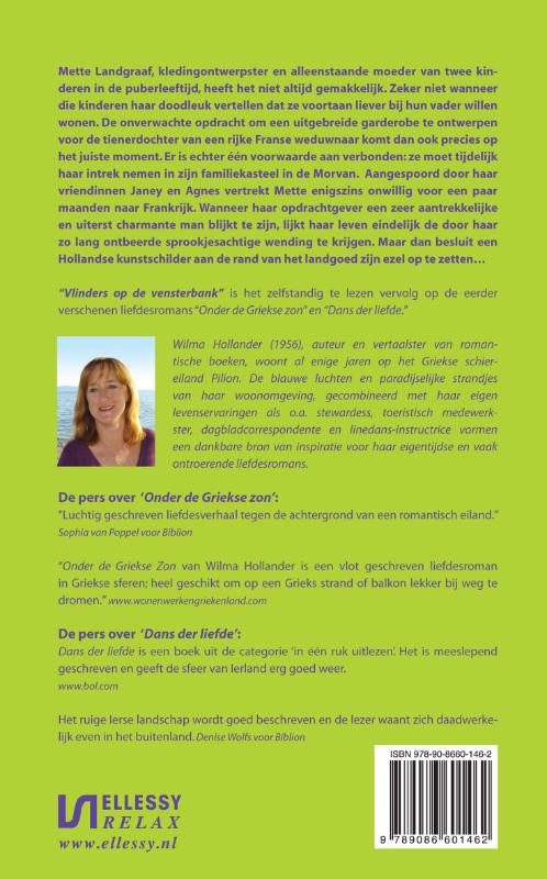 Achterkant van Vlinders op de vensterbank