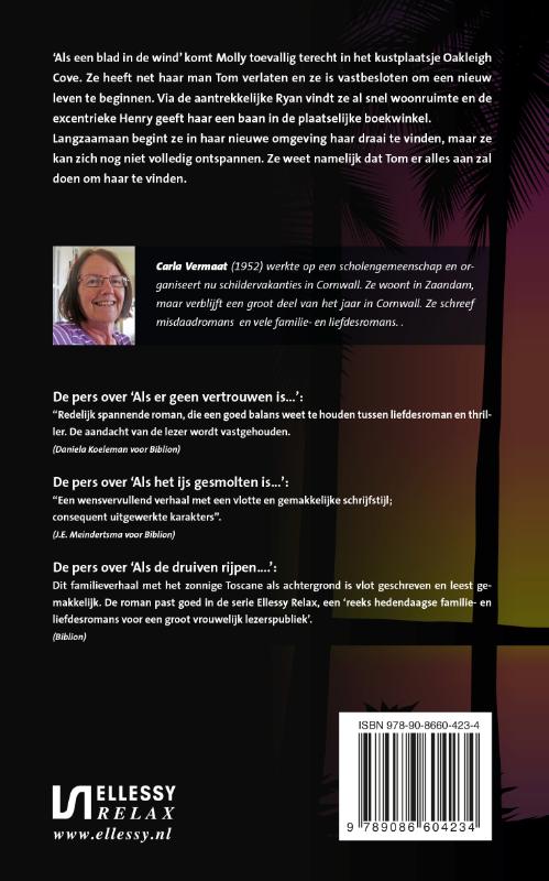 Achterkant van Als een blad in de wind