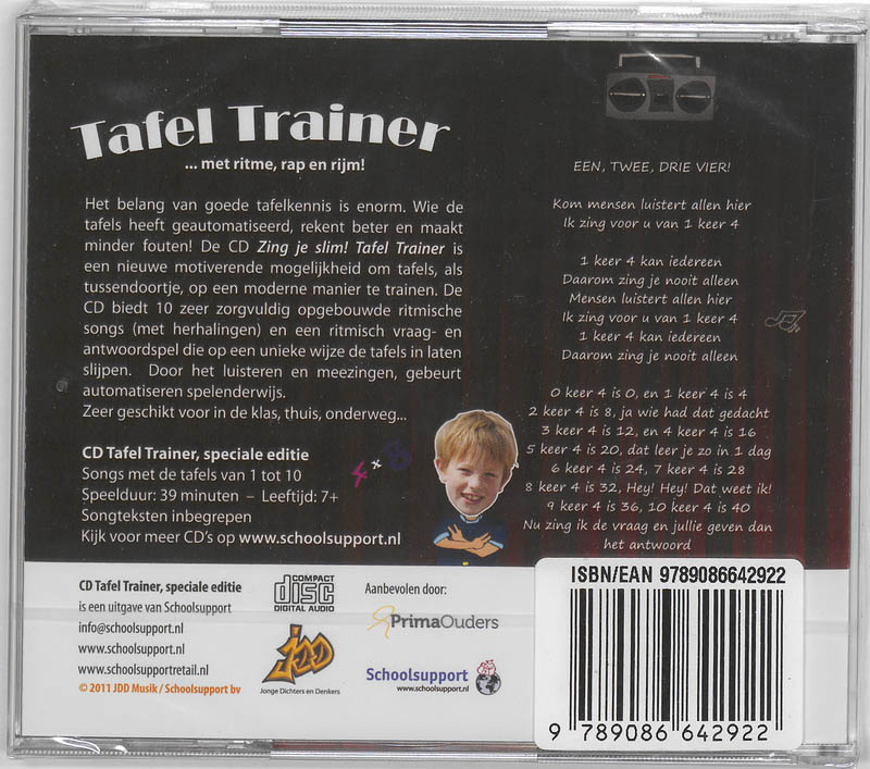 Achterkant van CD Tafel Trainer