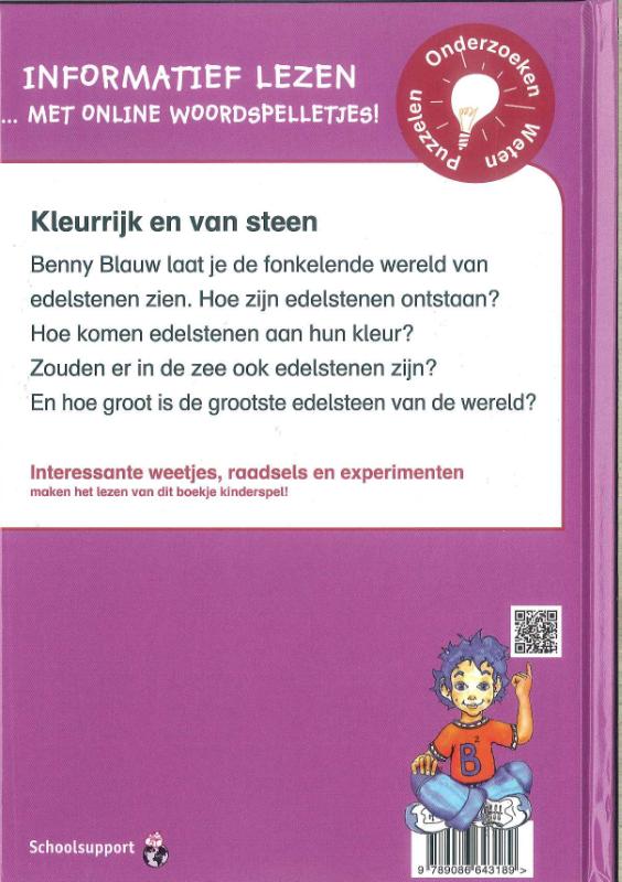 Achterkant van Benny Blauw en de wereld van edelstenen