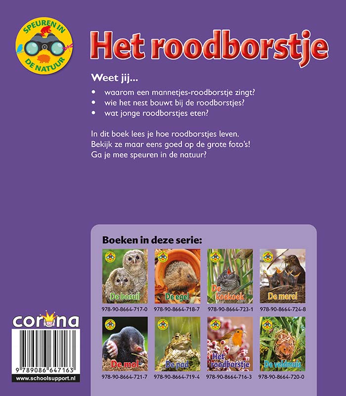 Achterkant van Het roodborstje