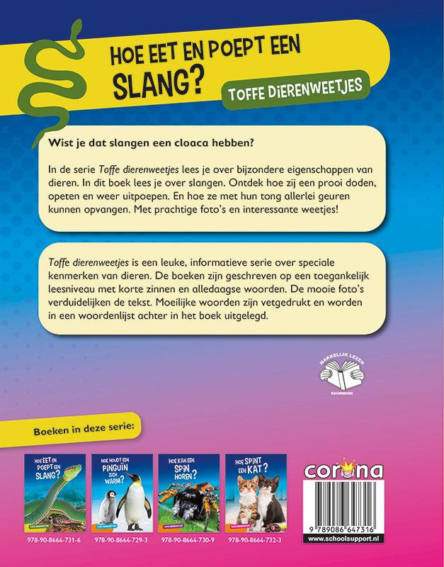 Achterkant van Hoe eet en poept een slang?