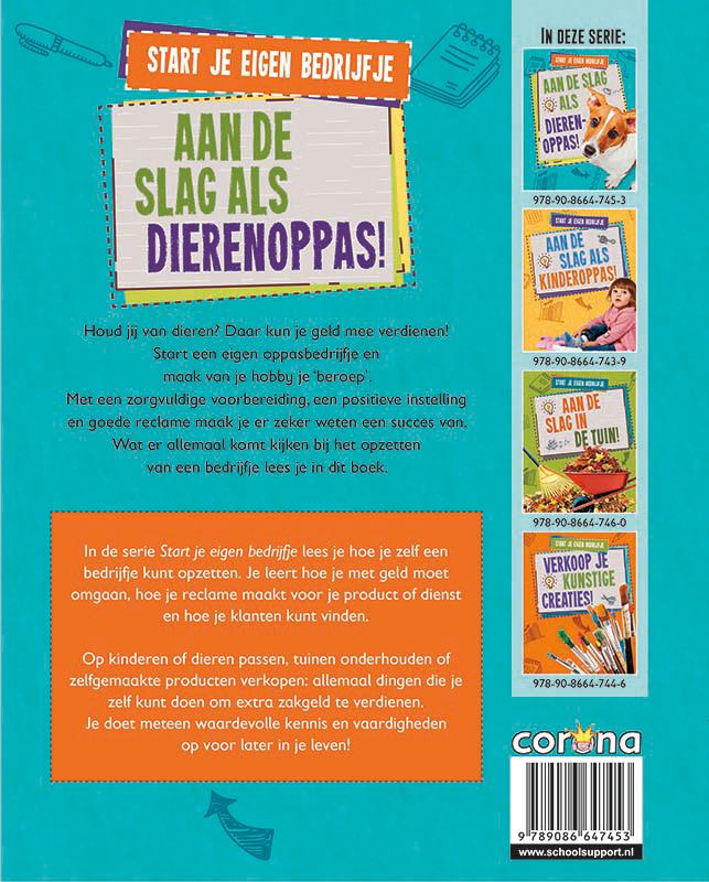 Achterkant van Aan de slag als dierenoppas!