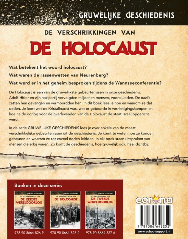 Achterkant van De verschrikkingen van de Holocaust