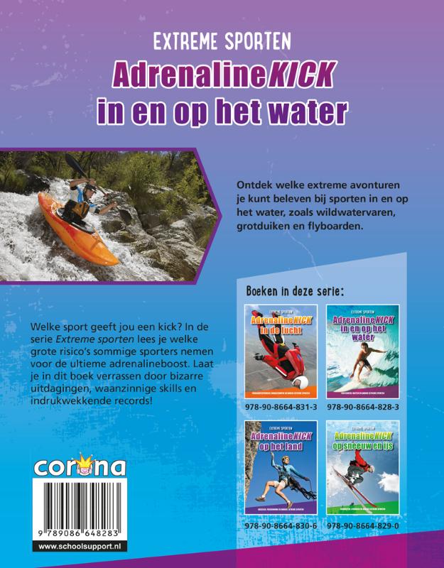 Achterkant van Adrenalinekick in en op het water