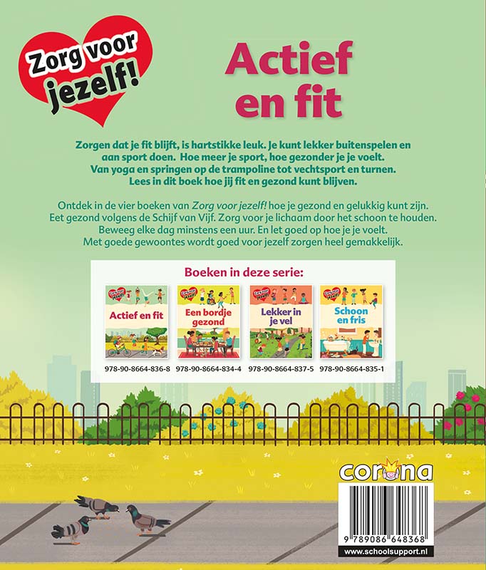 Achterkant van Actief en fit