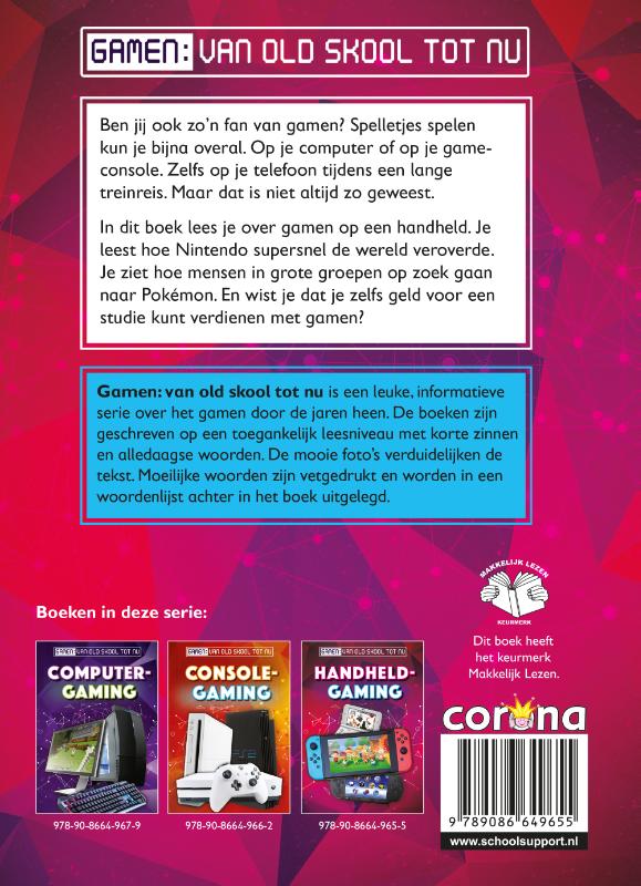 Achterkant van Handheld gaming