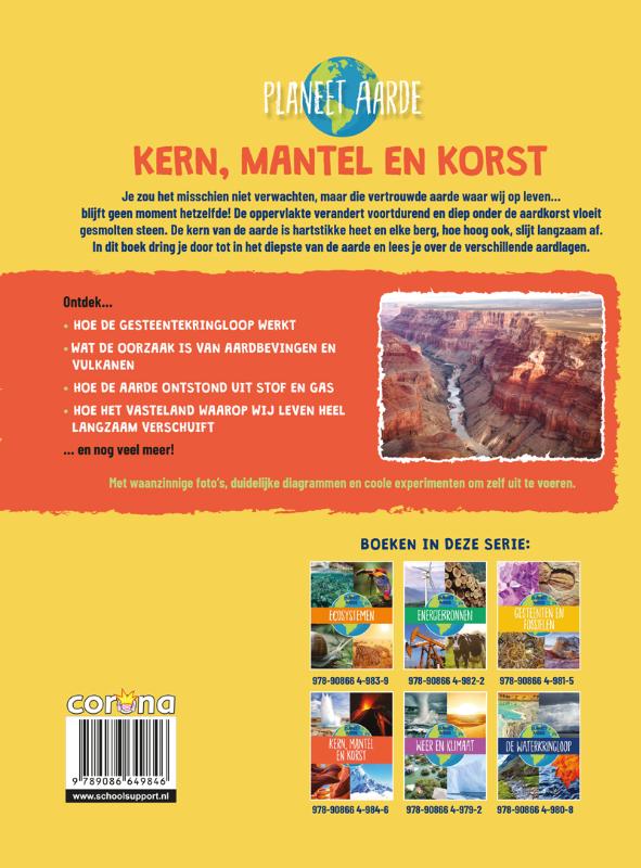 Achterkant van Kern, mantel en korst
