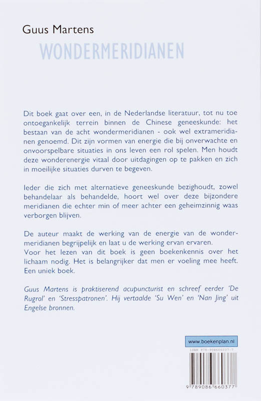 Achterkant van Wondermeridianen