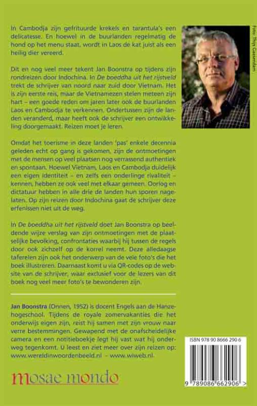 Achterkant van De boeddha uit het rijstveld
