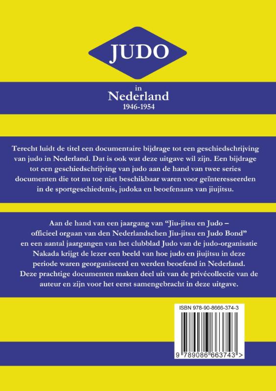 Achterkant van Judo in Nederland 1946-1954