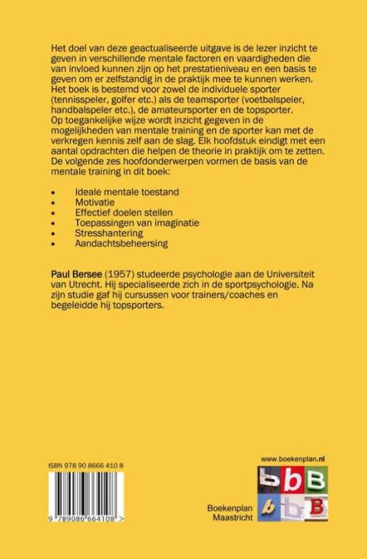 Achterkant van Mentale training voor de sporter