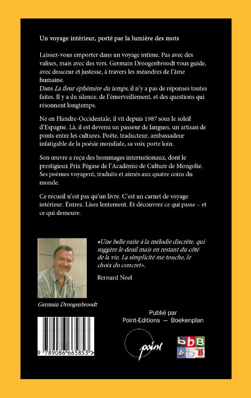 Achterkant van La fleur éphémère du temps