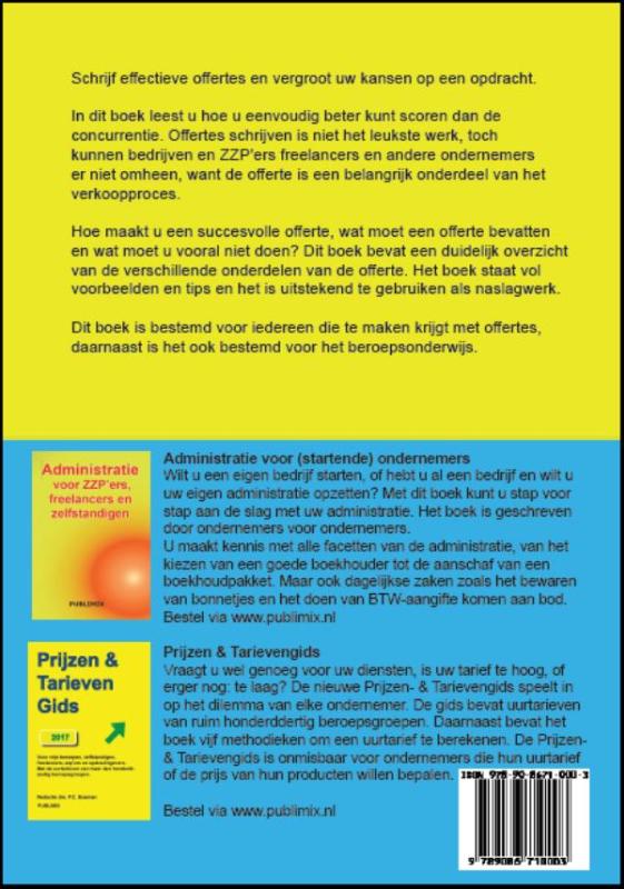 Achterkant van Handboek Offerte