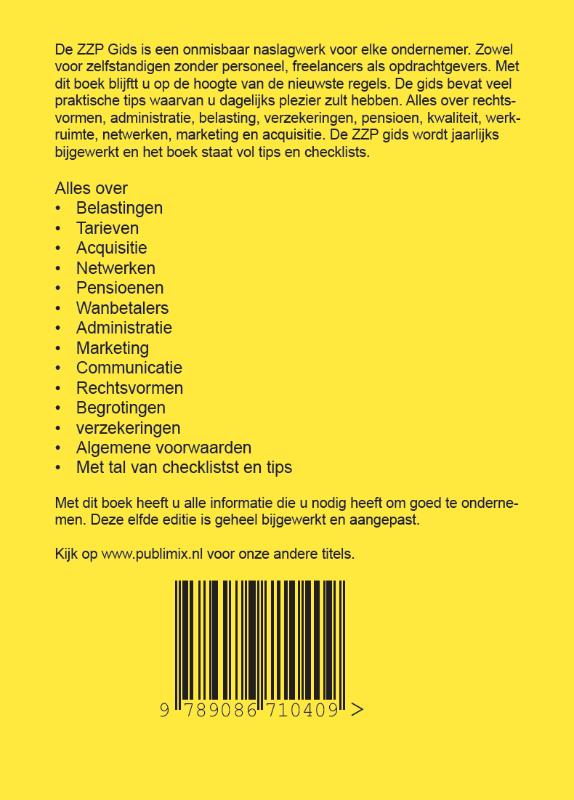 Achterkant van ZZP gids