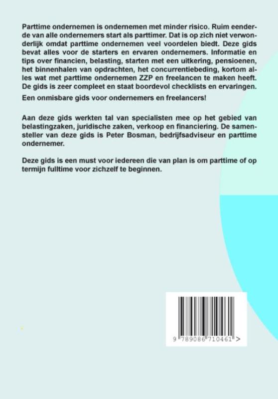 Achterkant van Handboek parttime ondernemen