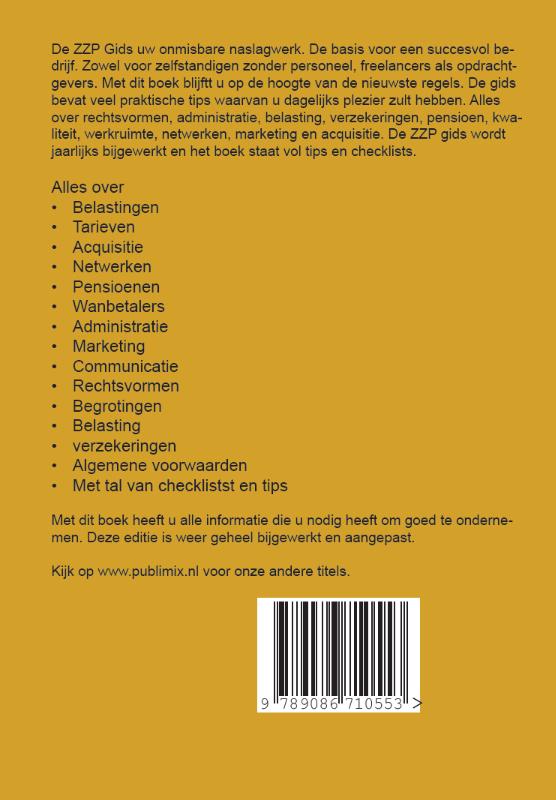 Achterkant van ZZP Gids 2018