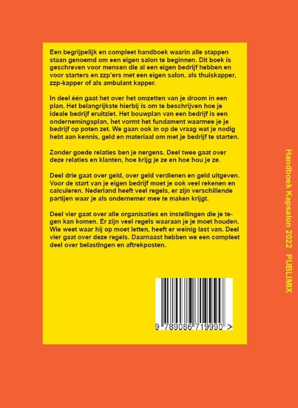 Achterkant van Handboek Kapsalon 2022