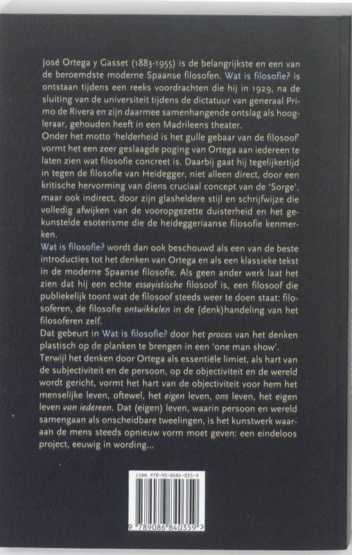 Achterkant van Wat is filosofie?