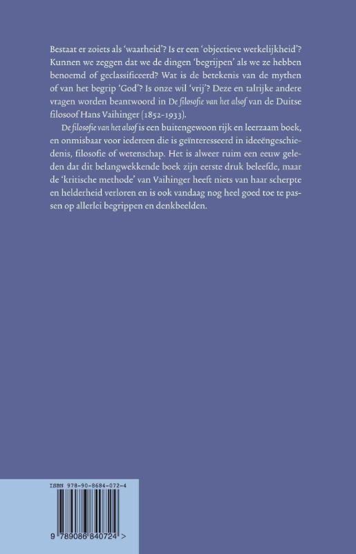 Achterkant van De filosofie van het alsof