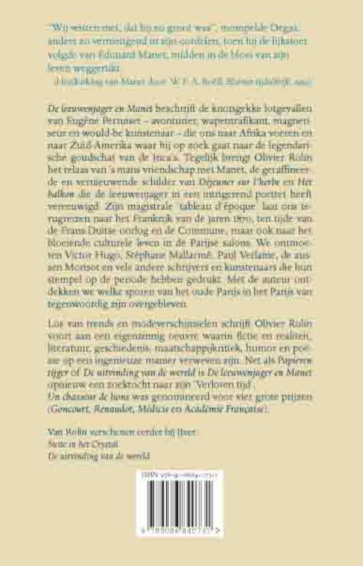 Achterkant van De leeuwenjager en Manet