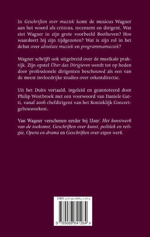 Achterkant van Geschriften over muziek