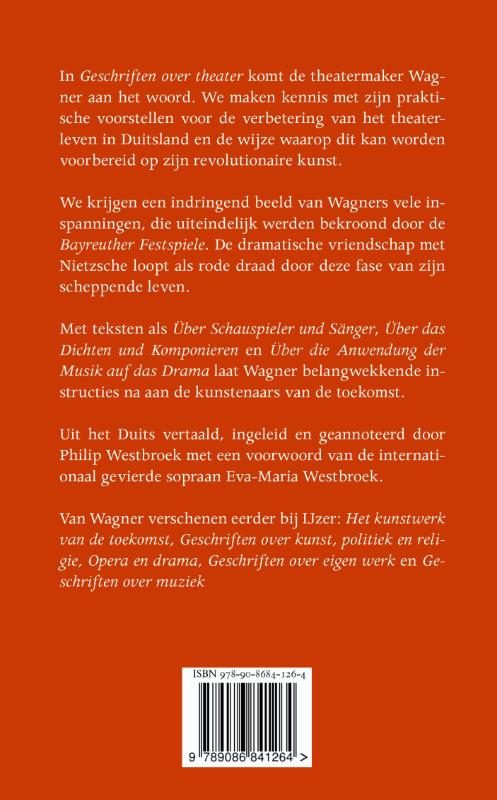 Achterkant van Geschriften over theater