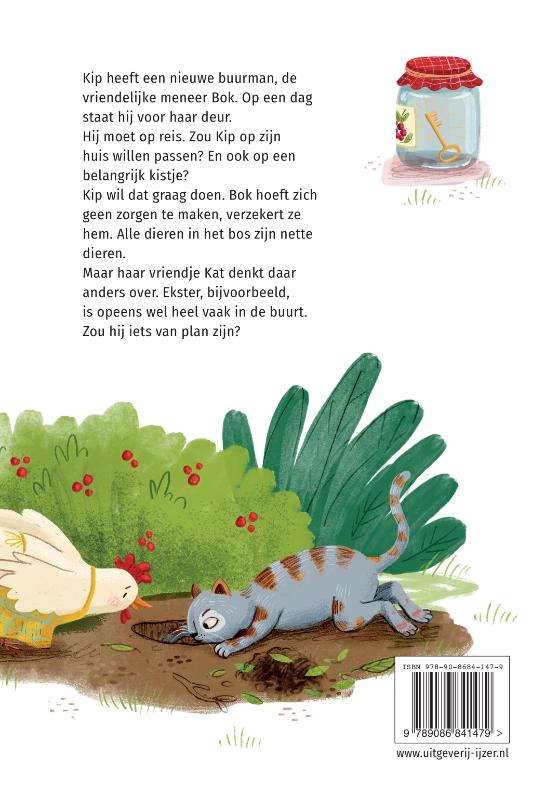 Achterkant van Kip en Kat bewaken een schat
