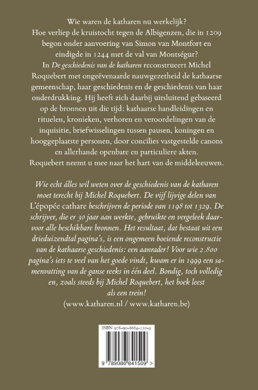 Achterkant van De geschiedenis van de katharen