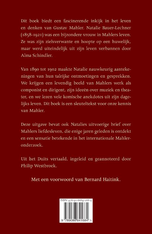 Achterkant van Herinneringen aan Gustav Mahler