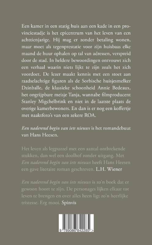 Achterkant van Een naderend begin van iets nieuws