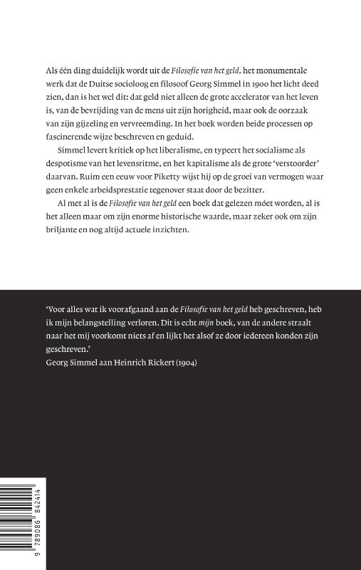 Achterkant van Filosofie van het geld