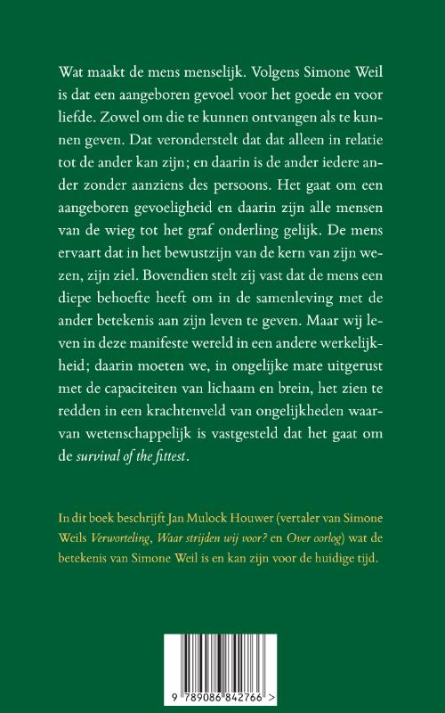 Achterkant van Simone Weil